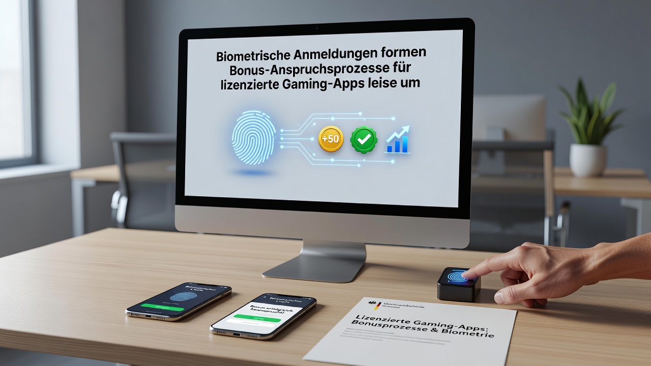 Mobile App-Oberfläche zeigt biometrische Verifizierung während eines Bonus-Anspruchs in einem deutschen Casino-Spiel