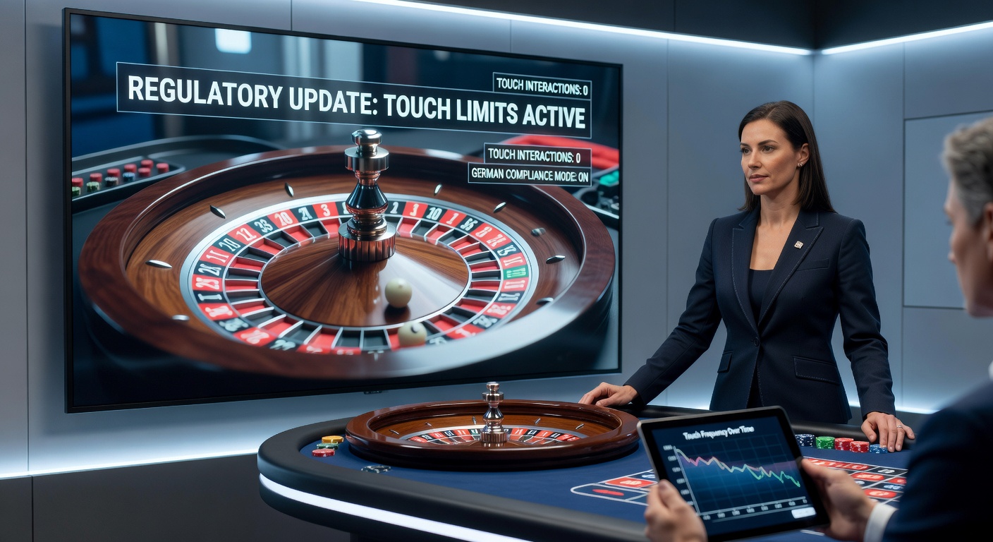 Detailansicht einer Touch-Oberfläche für Live-Roulette mit regulatorisch angepassten Gestensteuerungen